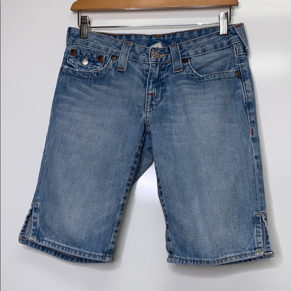 TRUE RELIGION Denim Bermuda Joey Seat Shorts
